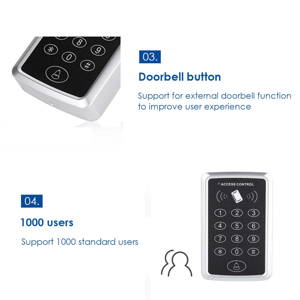 125KHz RFID Access Control Keypad Card Reader Door Access Control System