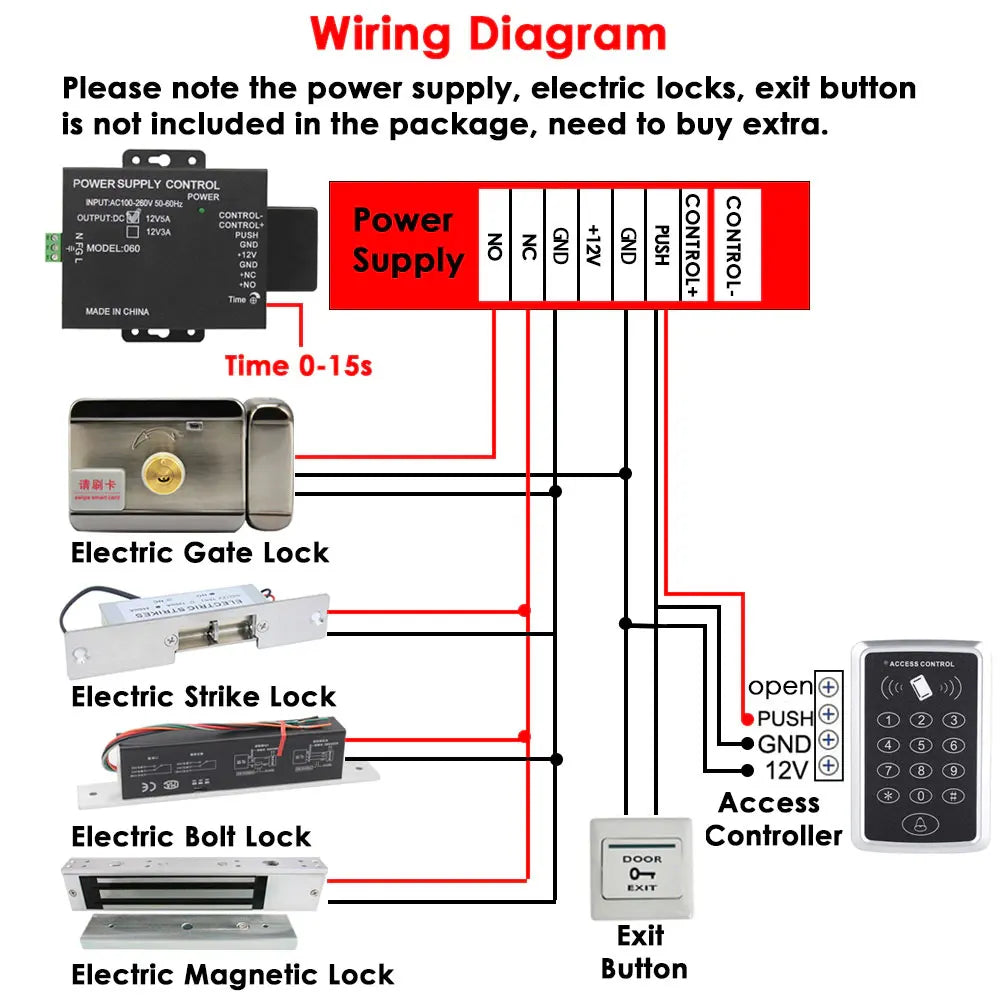 125KHz RFID Access Control Keypad Card Reader Door Access Control System