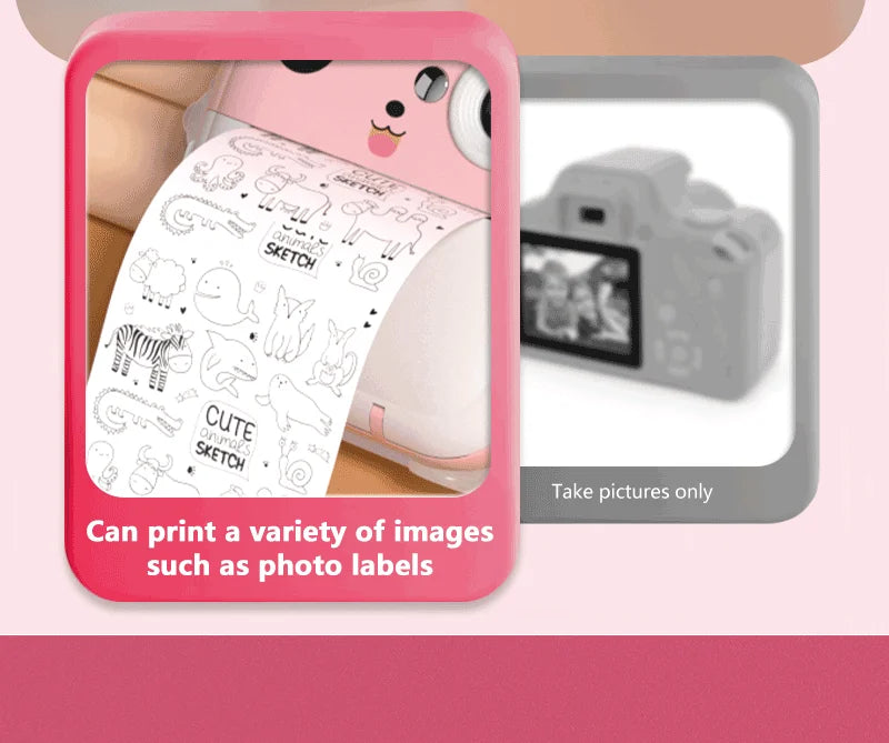 Children 1080P HD Digital Camera Toys Instant Print for Kids Thermal Print Camera